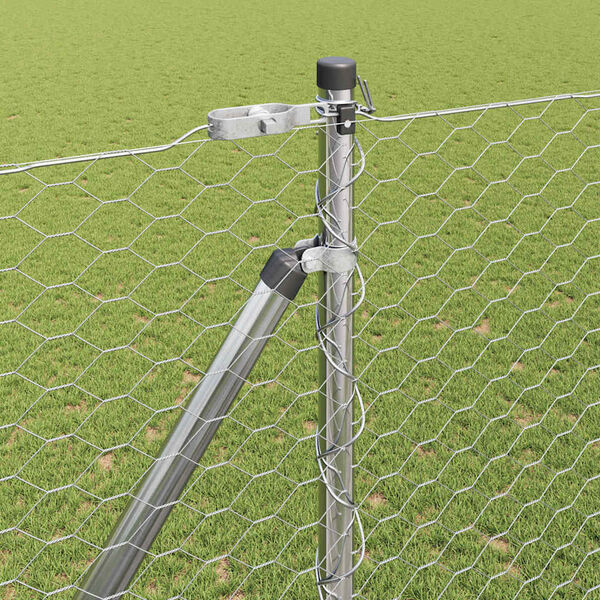 vidaXL Plotov&yacute; sloupek. Stř&iacute;brn&aacute; 25 x 1,5 m (36 mm s&iacute;ť) Ocel