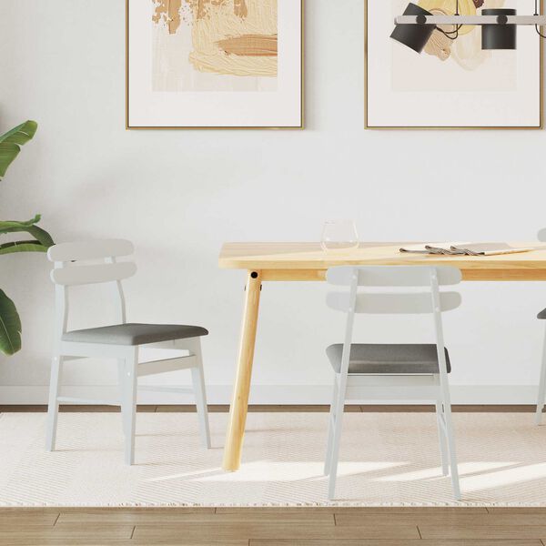 vidaXL J&iacute;deln&iacute; židle 2 pcs B&iacute;l&aacute; a &scaron;ed&aacute; Masivn&iacute; gumov&eacute; dřevo