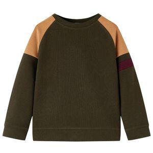 Dětsk&aacute; mikina tmavě khaki a velbloud&iacute; 140