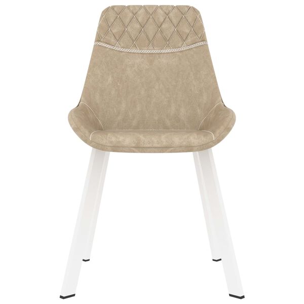 vidaXL J&iacute;deln&iacute; židle 2 ks kr&eacute;mov&eacute; uměl&aacute; kůže