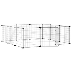 vidaXL 12d&iacute;ln&aacute; klec pro dom&aacute;c&iacute; mazl&iacute;čky s dv&iacute;řky čern&aacute; 105 x 105 x 35 cm ocelov&aacute;
