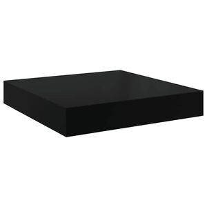 vidaXL Plovouc&iacute; n&aacute;stěnn&aacute; police čern&aacute; vysok&yacute; lesk 23x23,5x3,8 cm MDF
