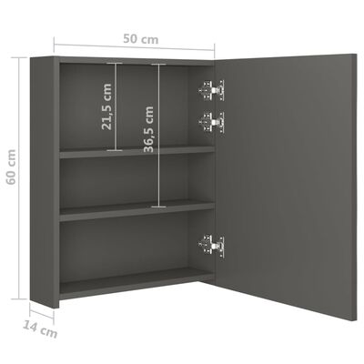 vidaXL LED koupelnová skříňka se zrcadlem antracitová 50 x 14 x 60 cm