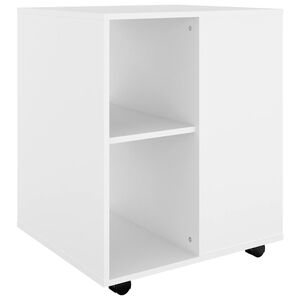 vidaXL Skř&iacute;ňka na kolečk&aacute;ch b&iacute;l&aacute; 60 x 53 x 72 cm kompozitn&iacute; dřevo