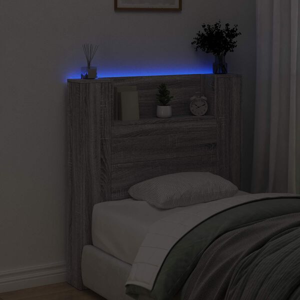 vidaXL Čelo postele &Scaron;ed&aacute; Sonoma 100 x 16,5 x 103,5 cm kompozitn&iacute; dřevo