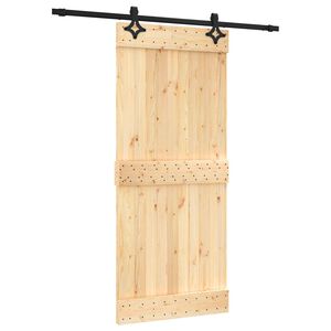 vidaXL Posuvn&eacute; dveře 90 x 210 cm Masivn&iacute; borov&eacute; dřevo (neupraven&eacute;)