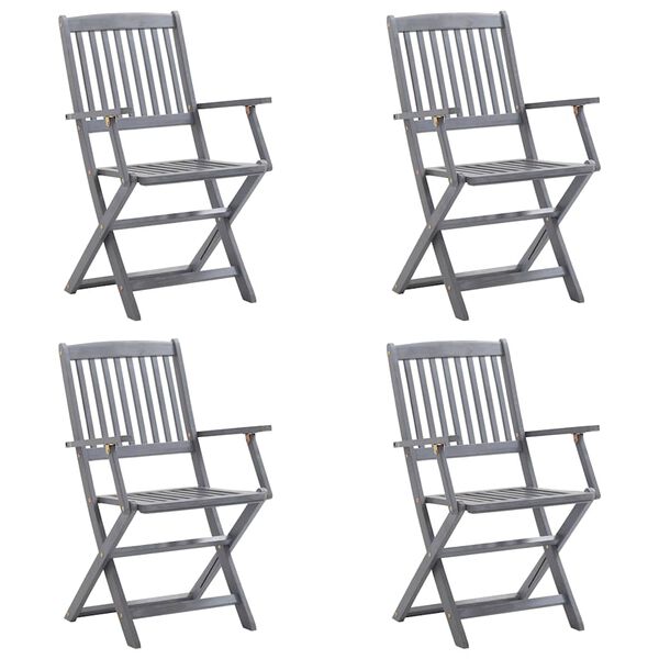 vidaXL Skl&aacute;dac&iacute; zahradn&iacute; židle s podu&scaron;kami 4 ks masivn&iacute; ak&aacute;ciov&eacute; dřevo