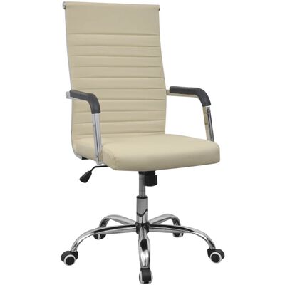 vidaXL Kancelářská židle umělá kůže 55 x 63 cm krémová