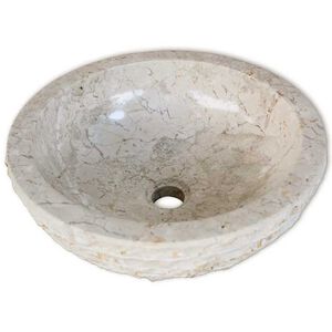 vidaXL Umyvadlo mramorov&eacute; 40 cm kr&eacute;mov&eacute;