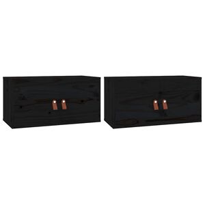 vidaXL N&aacute;stěnn&eacute; skř&iacute;ňky 2 ks čern&eacute; 60 x 30 x 30 cm masivn&iacute; borovice
