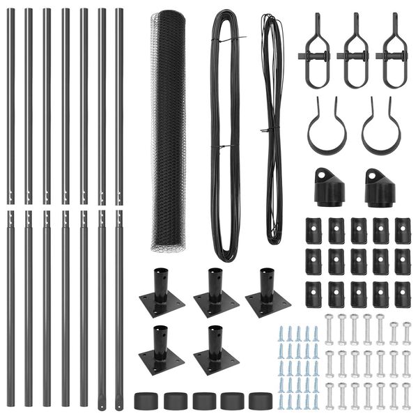 vidaXL Plotov&yacute; sloupek. &Scaron;ed&aacute; 10 x 0,8 m (13 mm mř&iacute;žka) Ocel a PVC