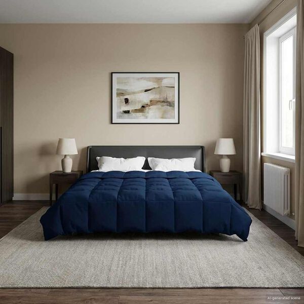 vidaXL Zimn&iacute; přikr&yacute;vka &Scaron;něrov&aacute;n Tmavě modr&aacute; 200 x 220 cm Mikrovl&aacute;kno