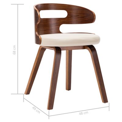 vidaXL Jídelní židle 4 ks krémové ohýbané dřevo a umělá kůže