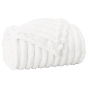 vidaXL Plažov&aacute; deka B&iacute;l&aacute; 150 x 130 cm Fleece