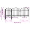 vidaXL Zahradn&iacute; plotov&aacute; br&aacute;na s obloukem ocelov&aacute; 2,25 x 4 m čern&aacute;