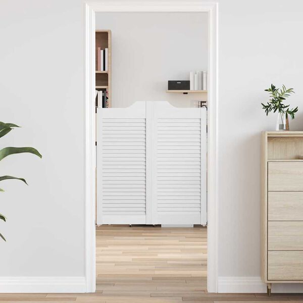 Kř&iacute;dlov&eacute; dveře vidaXL Louvred Design 2 p&aacute;ry b&iacute;l&eacute; 90x80 cm