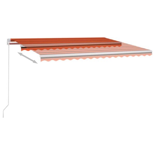 vidaXL Ručně zatahovac&iacute; mark&yacute;za 450 x 350 cm oranžovo-hněd&aacute;