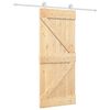 vidaXL Posuvn&eacute; dveře Př&iacute;rodn&iacute; a b&iacute;l&aacute; 85 x 210 cm Masivn&iacute; borov&eacute; dřevo
