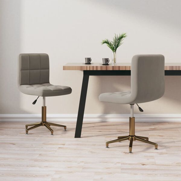 vidaXL Otočn&eacute; j&iacute;deln&iacute; židle 2 ks světle &scaron;ed&eacute; samet