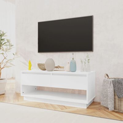 vidaXL TV stolek bílý s vysokým leskem 102 x 41 x 44 cm dřevotříska