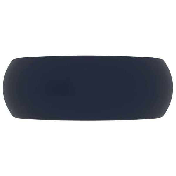 vidaXL Luxusn&iacute; umyvadlo kulat&eacute; matn&eacute; tmavě modr&eacute; 40 x 15 cm keramick&eacute;