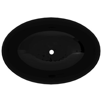 Luxusní keramické oválné umyvadlo - 40 x 33 cm - černé