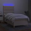 vidaXL Box spring postel s matrac&iacute; a LED kr&eacute;mov&aacute; 90x200 cm textil