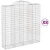 vidaXL Klenut&eacute; gabionov&eacute; ko&scaron;e 8 ks 200x50x200/220cm pozinkovan&eacute; železo