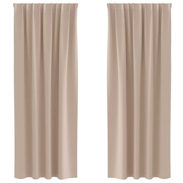 vidaXL Z&aacute;věsy na zatemněn&iacute; s kroužky 2 pcs Taupe 260 x 140 cm