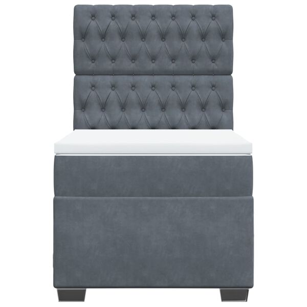 vidaXL Box spring postel s matrac&iacute; tmavě &scaron;ed&aacute; 90x190 cm samet