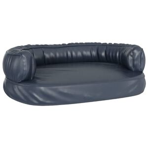 vidaXL Ergonomick&yacute; molitanov&yacute; pel&iacute;&scaron;ek pro psy modr&yacute; 60x42cm uměl&aacute; kůže