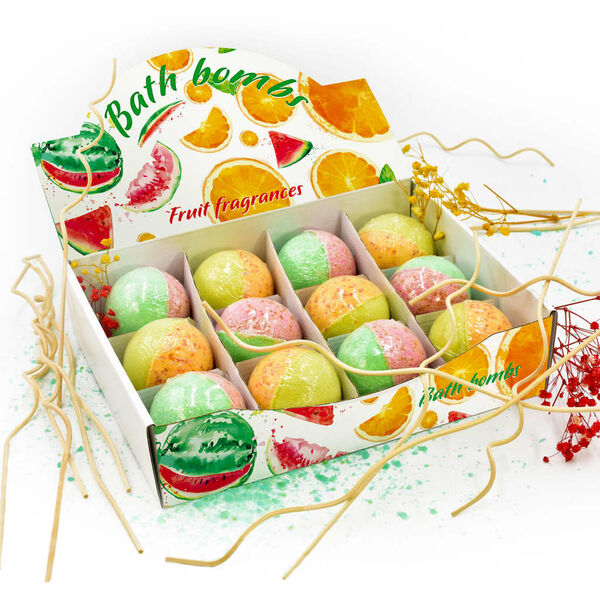 vidaXL Bomby do koupele 12 ks př&iacute;rodn&iacute; esenci&aacute;ln&iacute; oleje