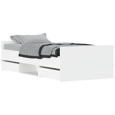 vidaXL Rám postele s hlavovým a nožním čelem bílý 90 x 190 cm