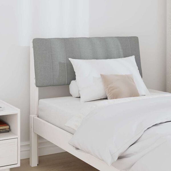 vidaXL Čalouněn&eacute; čelo postele Světle &scaron;ed&aacute; 80 cm Masivn&iacute; borov&eacute; dřevo