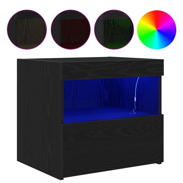 vidaXL Nočn&iacute; skř&iacute;ňka Čern&yacute; dub 50 x 40 x 45 cm kompozitn&iacute; dřevo