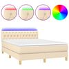 vidaXL Box spring postel s matrac&iacute; a LED kr&eacute;mov&aacute; 140x200 cm textil