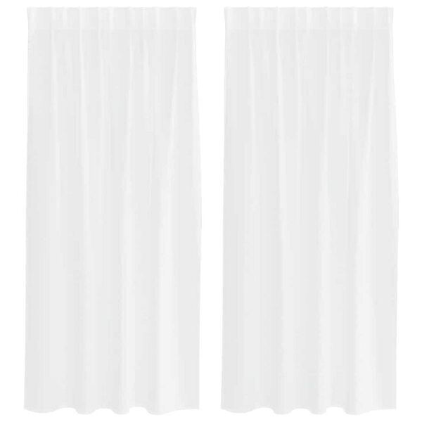 vidaXL Voile Z&aacute;clona se z&aacute;clonami 2 pcs B&iacute;l&aacute; 175 x 140 cm Polyester
