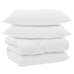 vidaXL Zimn&iacute; přikr&yacute;vka s pol&scaron;t&aacute;řem 3 pcs B&iacute;l&aacute; Mikrovl&aacute;kno