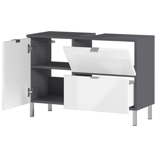 Germania Skř&iacute;ňka pod umyvadlo GW-Mauresa 34x80x56 cm grafitov&aacute; a b&iacute;l&aacute;