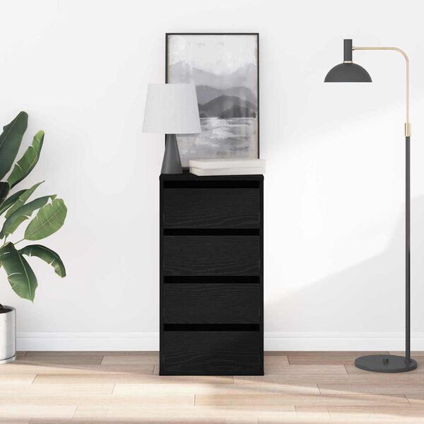 vidaXL Skř&iacute;ň se z&aacute;suvkami Čern&aacute; 40 x 41 x 76 cm kompozitn&iacute; dřevo