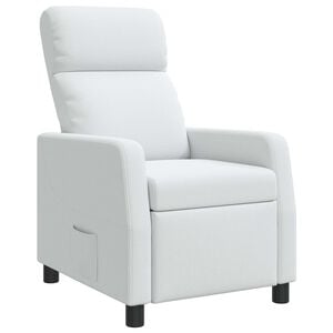 vidaXL Křeslo s funkc&iacute; ležen&iacute; B&iacute;l&aacute; Textil