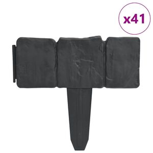 vidaXL Travn&iacute; lem kamenn&yacute; vzhled 41 ks plast 10 m