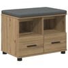 vidaXL Lavice na boty s polstrov&aacute;n&iacute;m Dub artisan 60 x 38 x 46 cm