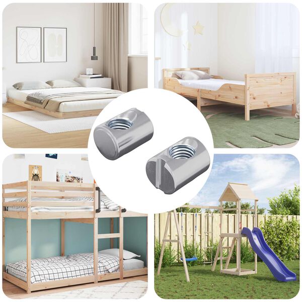 vidaXL V&aacute;lcov&aacute; matice 2 pcs Stř&iacute;brn&aacute; M6 x 13 mm Železo