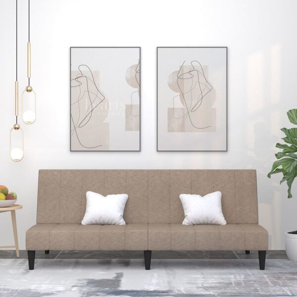 vidaXL 2m&iacute;stn&aacute; rozkl&aacute;dac&iacute; pohovka taupe tkanina z mikrovl&aacute;kna