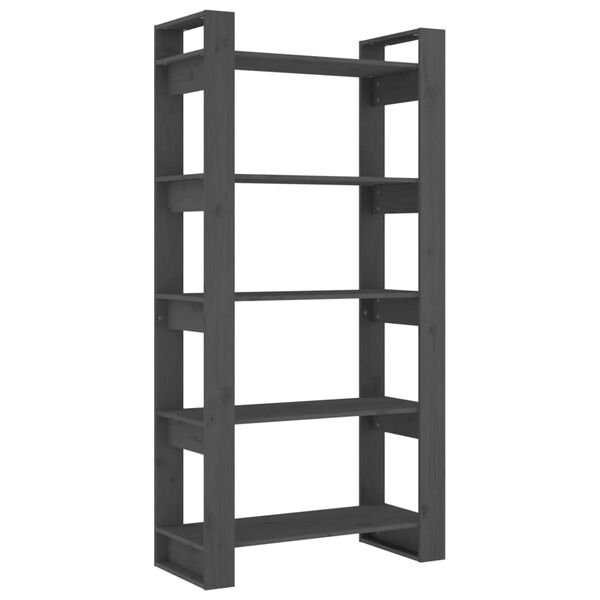 vidaXL Knihovna / dělic&iacute; stěna &scaron;ed&aacute; 80 x 35 x 160 cm masivn&iacute; dřevo