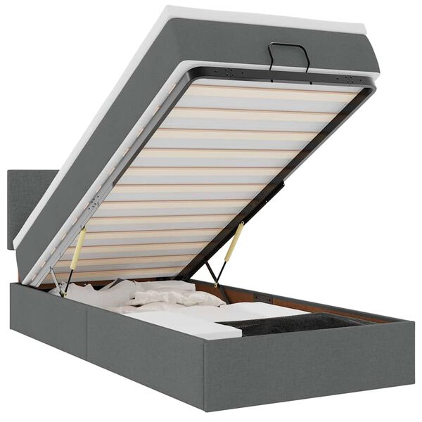 vidaXL Osmansk&yacute; r&aacute;m postele s matrac&iacute; tmavě &scaron;ed&aacute; 90x190cm textil