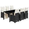 vidaXL 7d&iacute;ln&yacute; zahradn&iacute; bistro set s podu&scaron;kami čern&yacute; polyratan