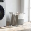 vidaXL Koš na prádlo šedý a bílý Ø 55 x 36 cm bavlna