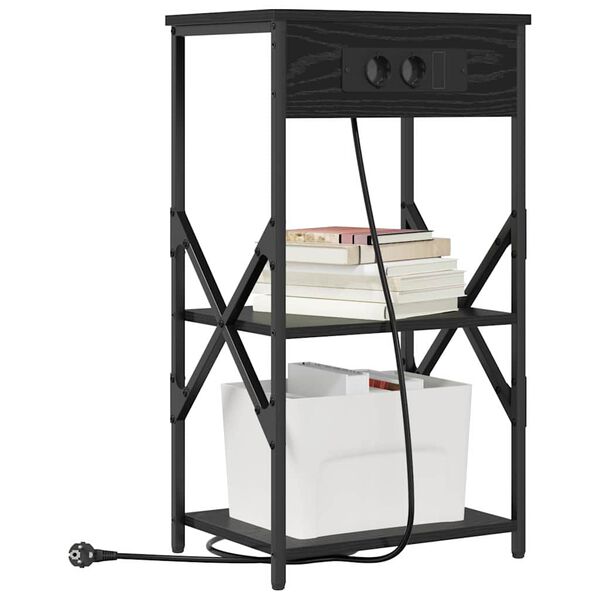 vidaXL Nočn&iacute; skř&iacute;ňka Čern&yacute; dub 41 x 31 x 76 cm kompozitn&iacute; dřevo